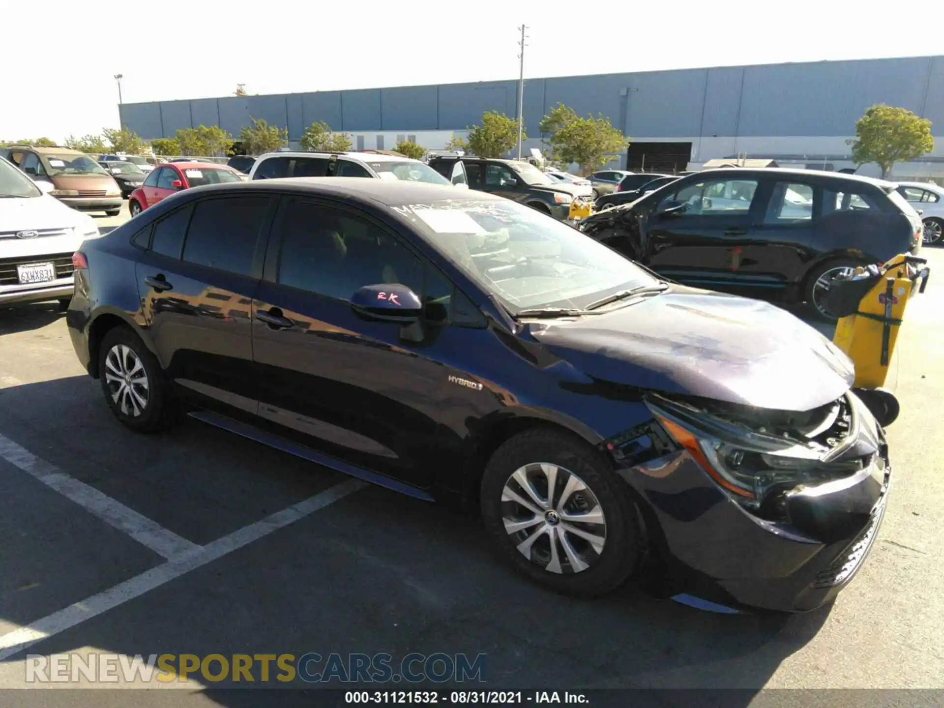 1 Photograph of a damaged car JTDEAMDE2MJ032013 TOYOTA COROLLA 2021
