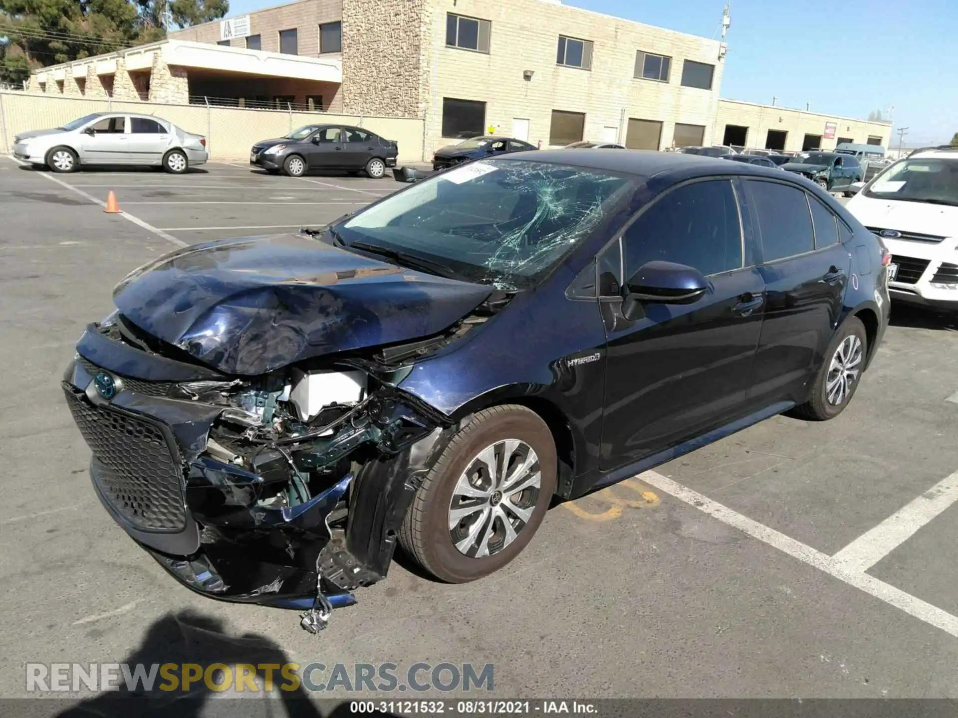 2 Photograph of a damaged car JTDEAMDE2MJ032013 TOYOTA COROLLA 2021