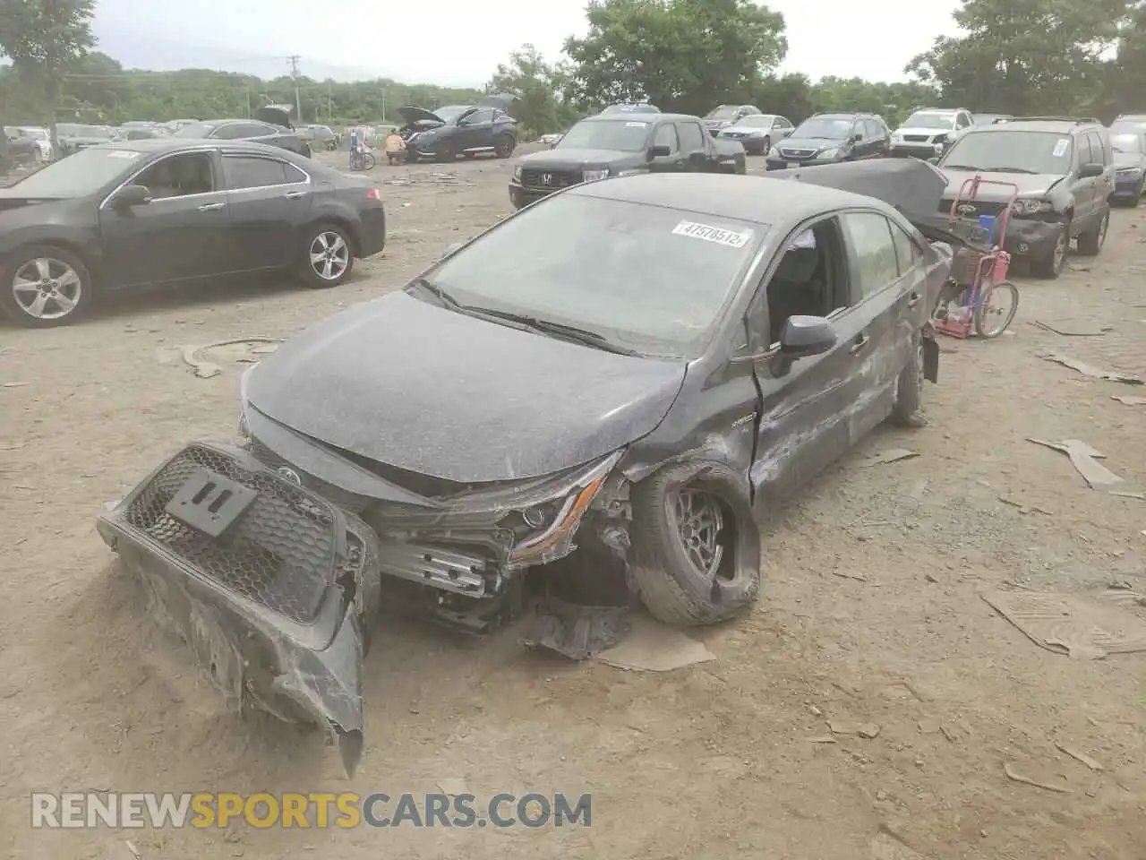 2 Photograph of a damaged car JTDEAMDE4MJ010482 TOYOTA COROLLA 2021