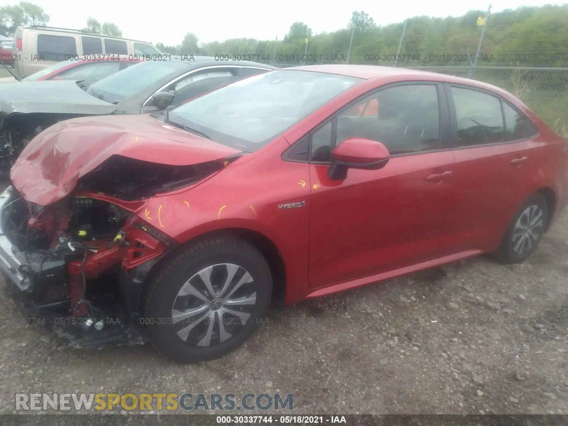 2 Фотография поврежденного автомобиля JTDEAMDE4MJ019599 TOYOTA COROLLA 2021
