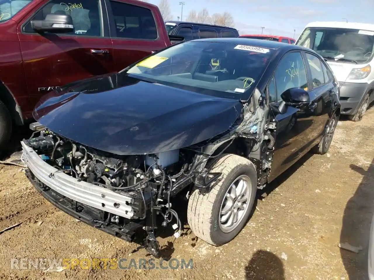 2 Photograph of a damaged car JTDEAMDE6MJ011486 TOYOTA COROLLA 2021
