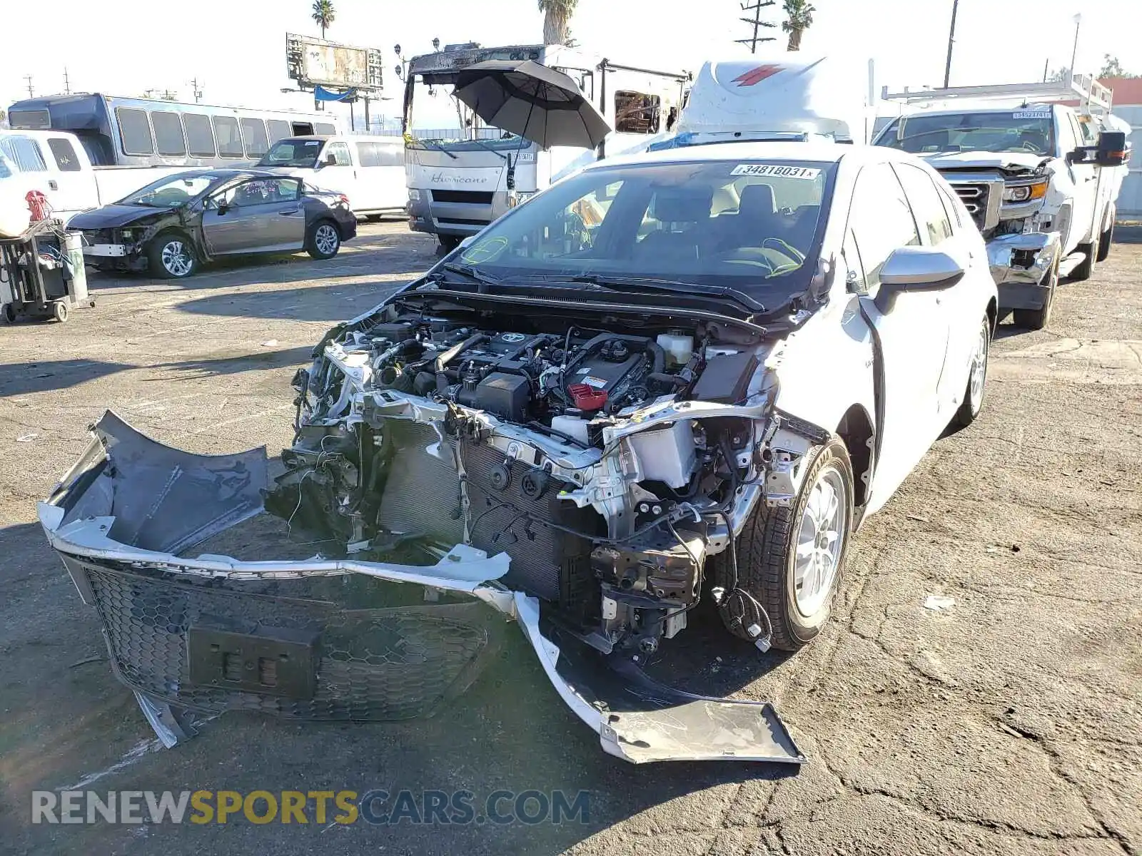 2 Photograph of a damaged car JTDEAMDE6MJ012587 TOYOTA COROLLA 2021