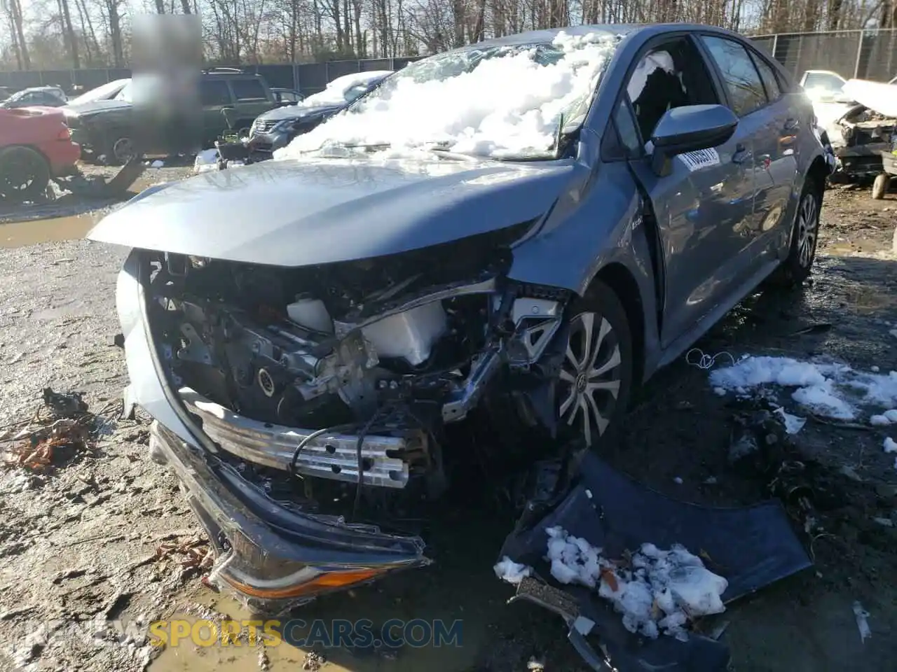 2 Photograph of a damaged car JTDEAMDE6MJ018261 TOYOTA COROLLA 2021