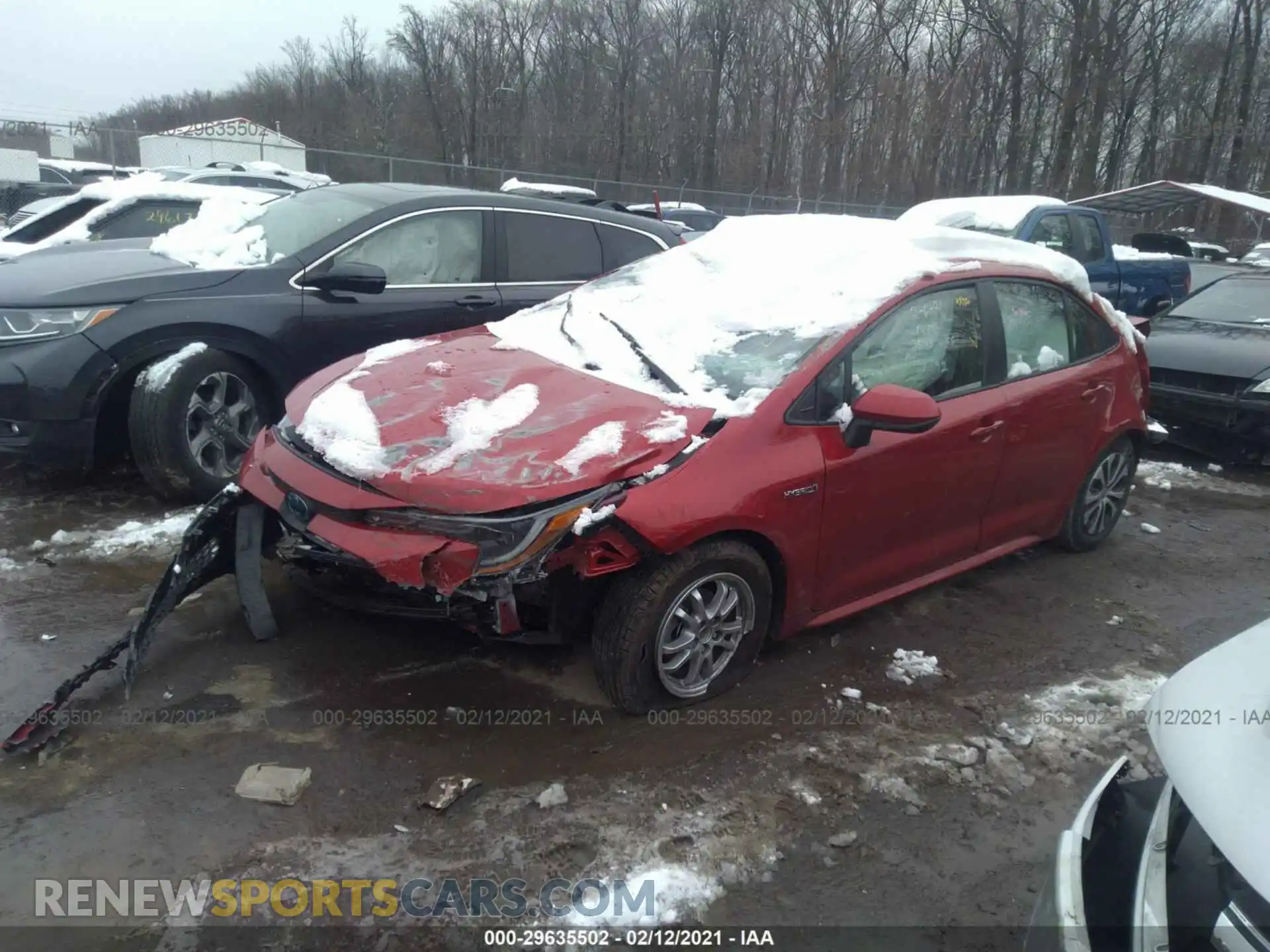 2 Photograph of a damaged car JTDEAMDE7MJ016261 TOYOTA COROLLA 2021