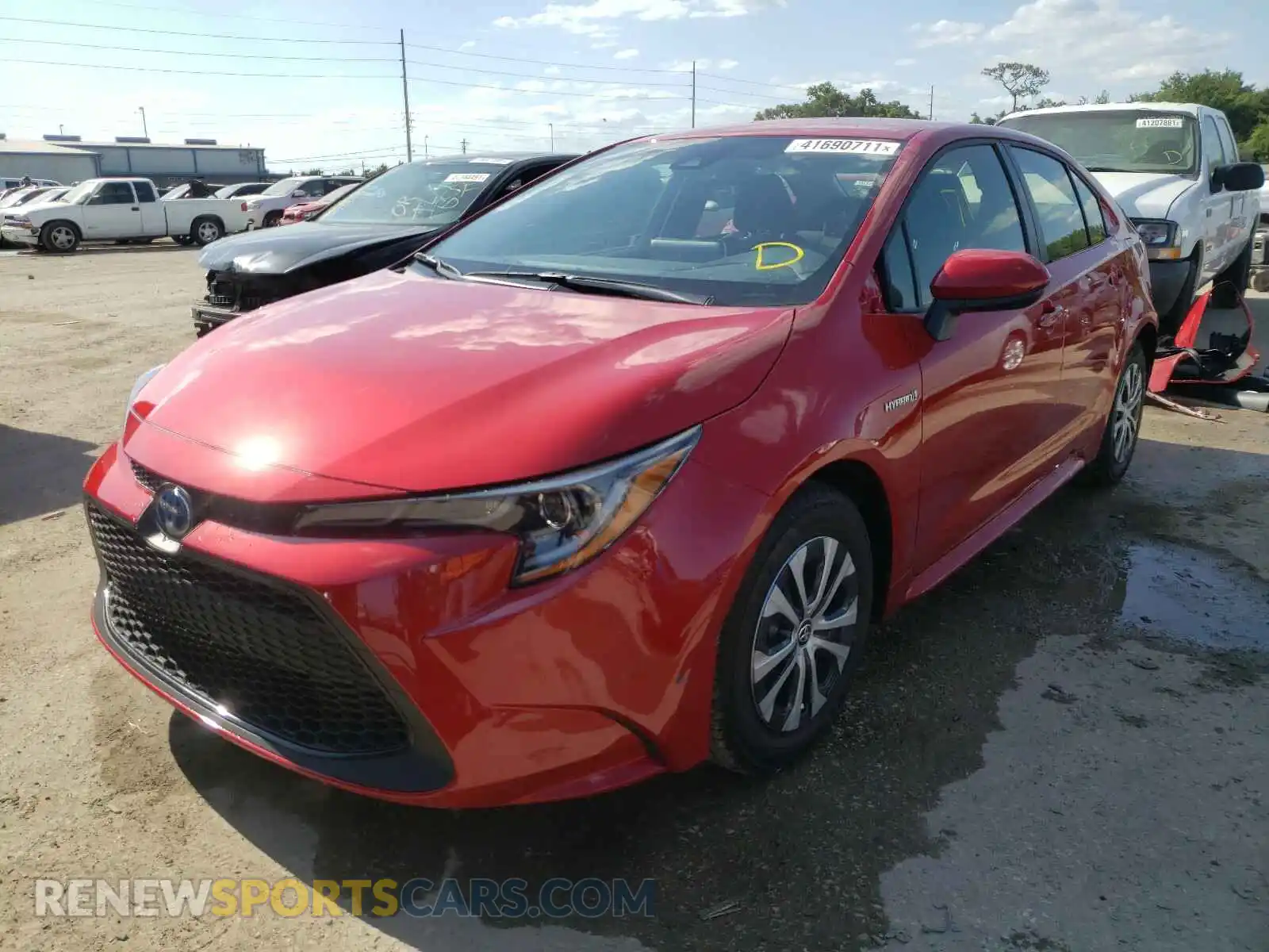 2 Photograph of a damaged car JTDEAMDE7MJ027454 TOYOTA COROLLA 2021