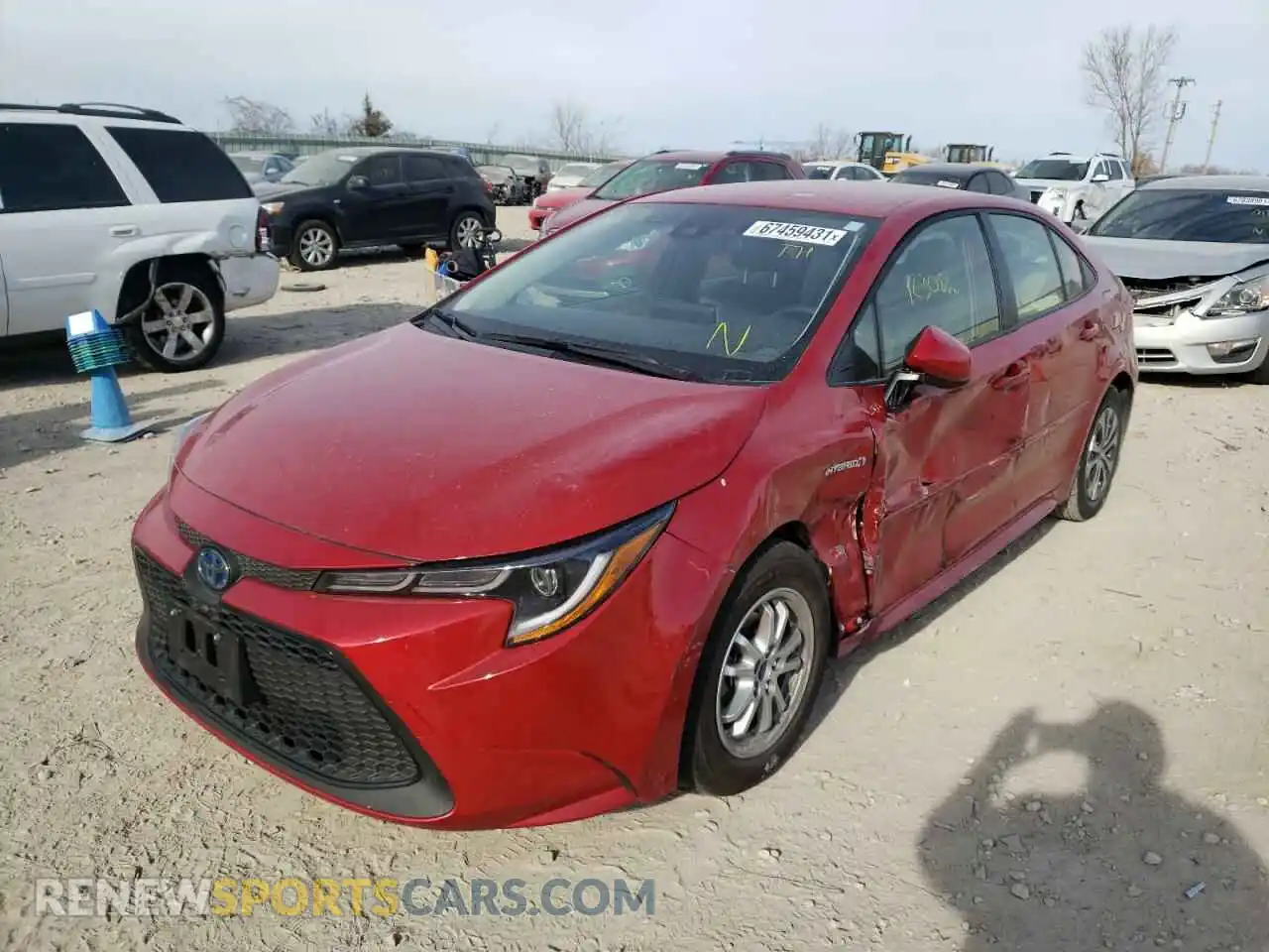 2 fotografías del automóvil dañado JTDEAMDE8MJ024403 TOYOTA COROLLA 2021