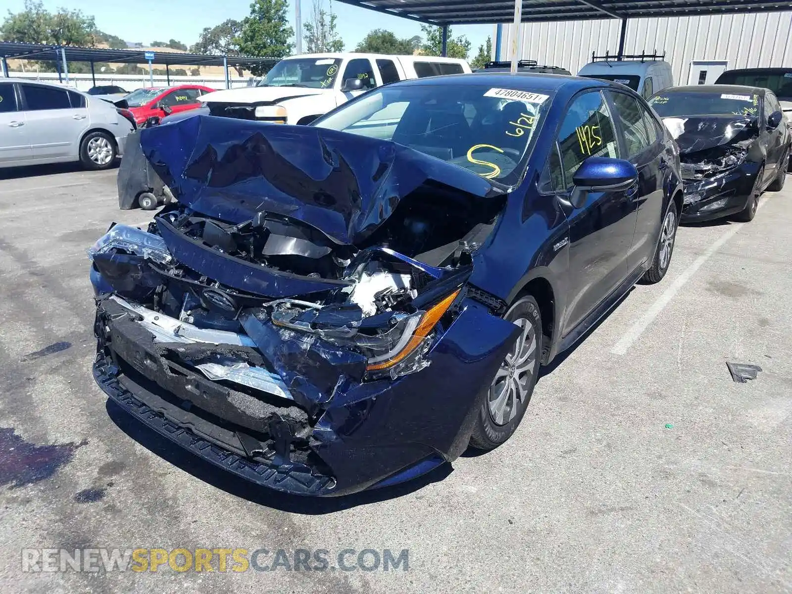 2 Photograph of a damaged car JTDEAMDE8MJ033554 TOYOTA COROLLA 2021