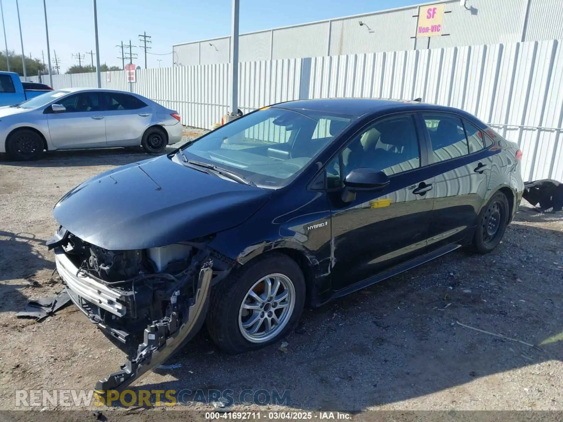 2 Photograph of a damaged car JTDEAMDE8MJ034218 TOYOTA COROLLA 2021