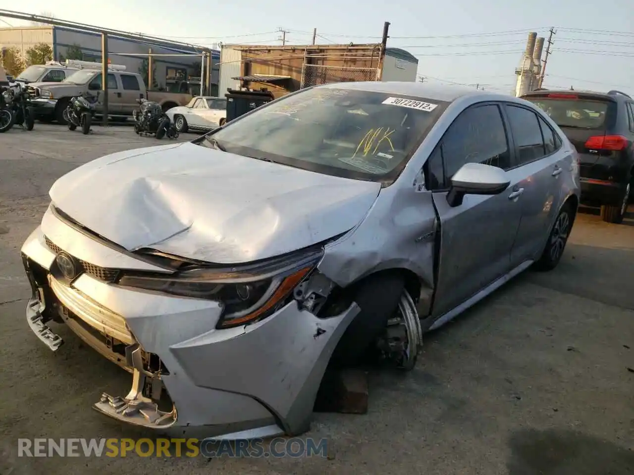 2 Photograph of a damaged car JTDEAMDE9MJ011448 TOYOTA COROLLA 2021
