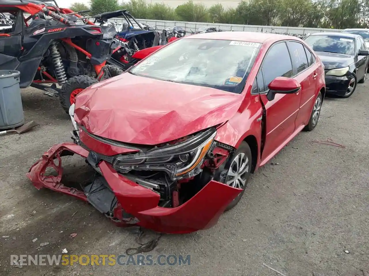 2 Photograph of a damaged car JTDEAMDE9MJ032171 TOYOTA COROLLA 2021