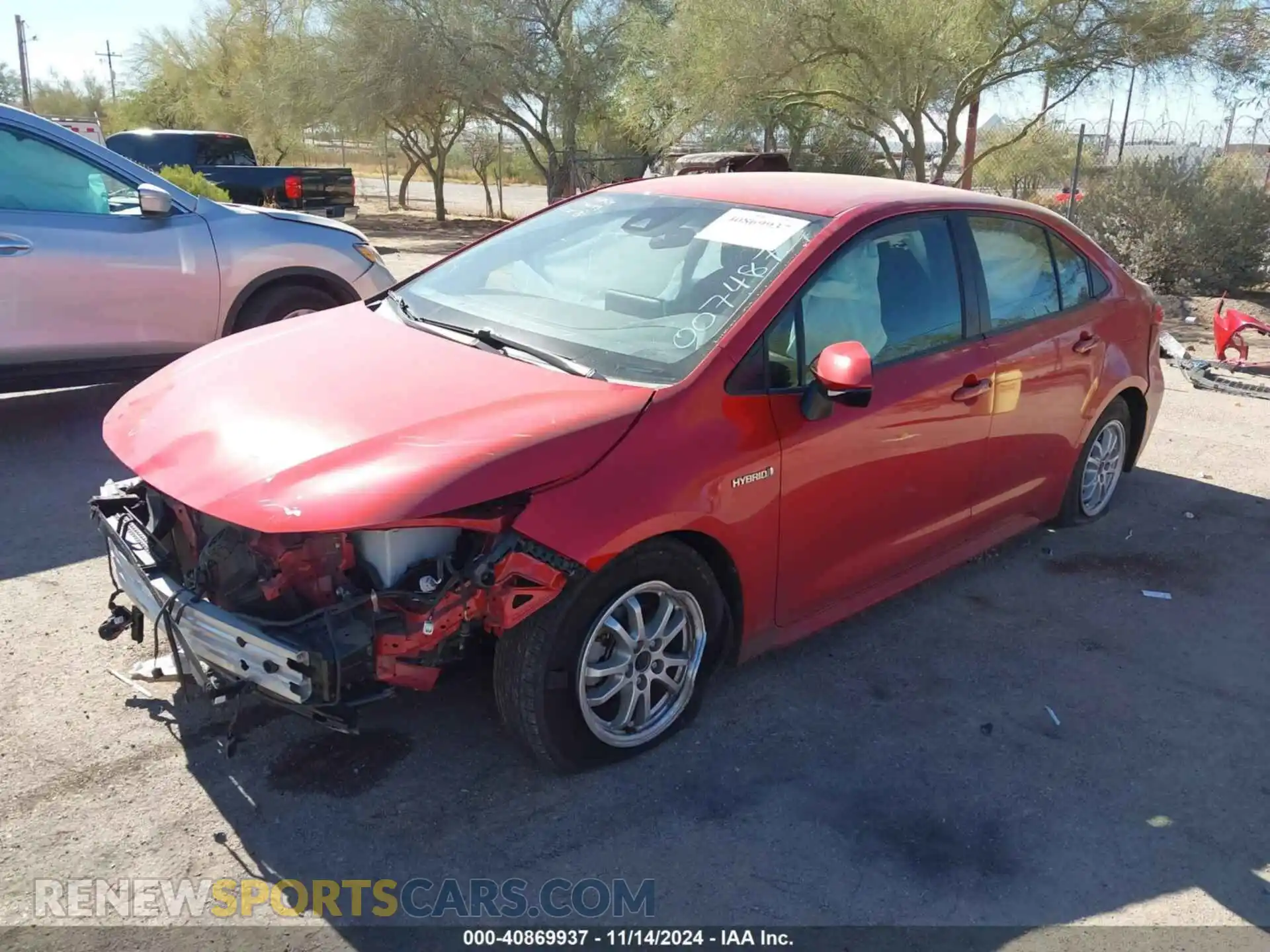 2 fotografías del automóvil dañado JTDEAMDEXMJ007487 TOYOTA COROLLA 2021