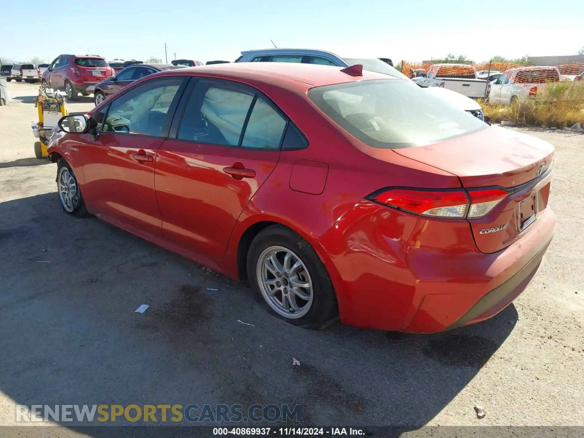 3 fotografías del automóvil dañado JTDEAMDEXMJ007487 TOYOTA COROLLA 2021