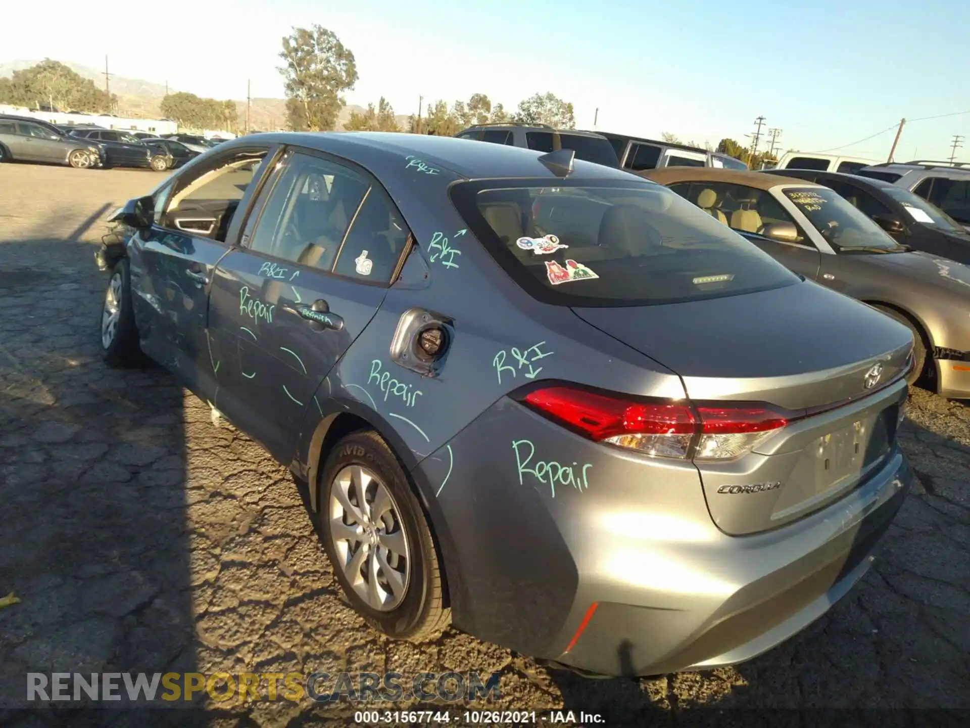 3 Photograph of a damaged car JTDEPMAE0MJ146398 TOYOTA COROLLA 2021