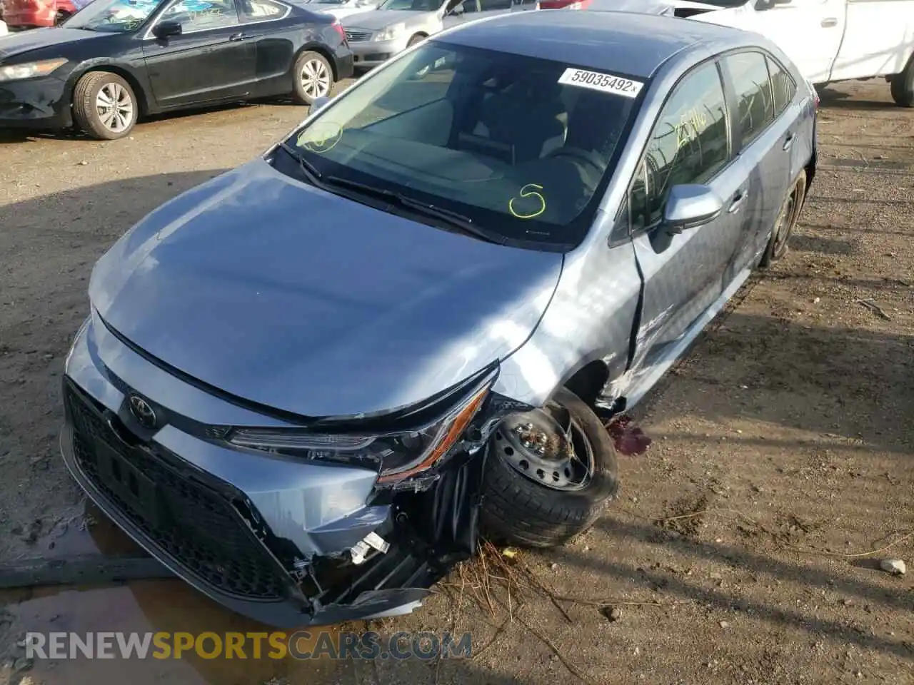 2 Photograph of a damaged car JTDEPMAE0MJ167526 TOYOTA COROLLA 2021