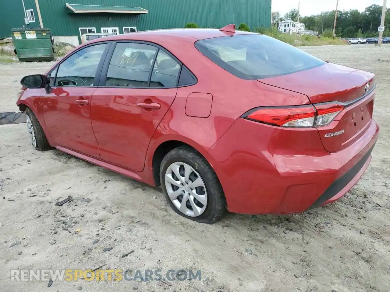 3 fotografías del automóvil dañado JTDEPMAE0MJ181944 TOYOTA COROLLA 2021