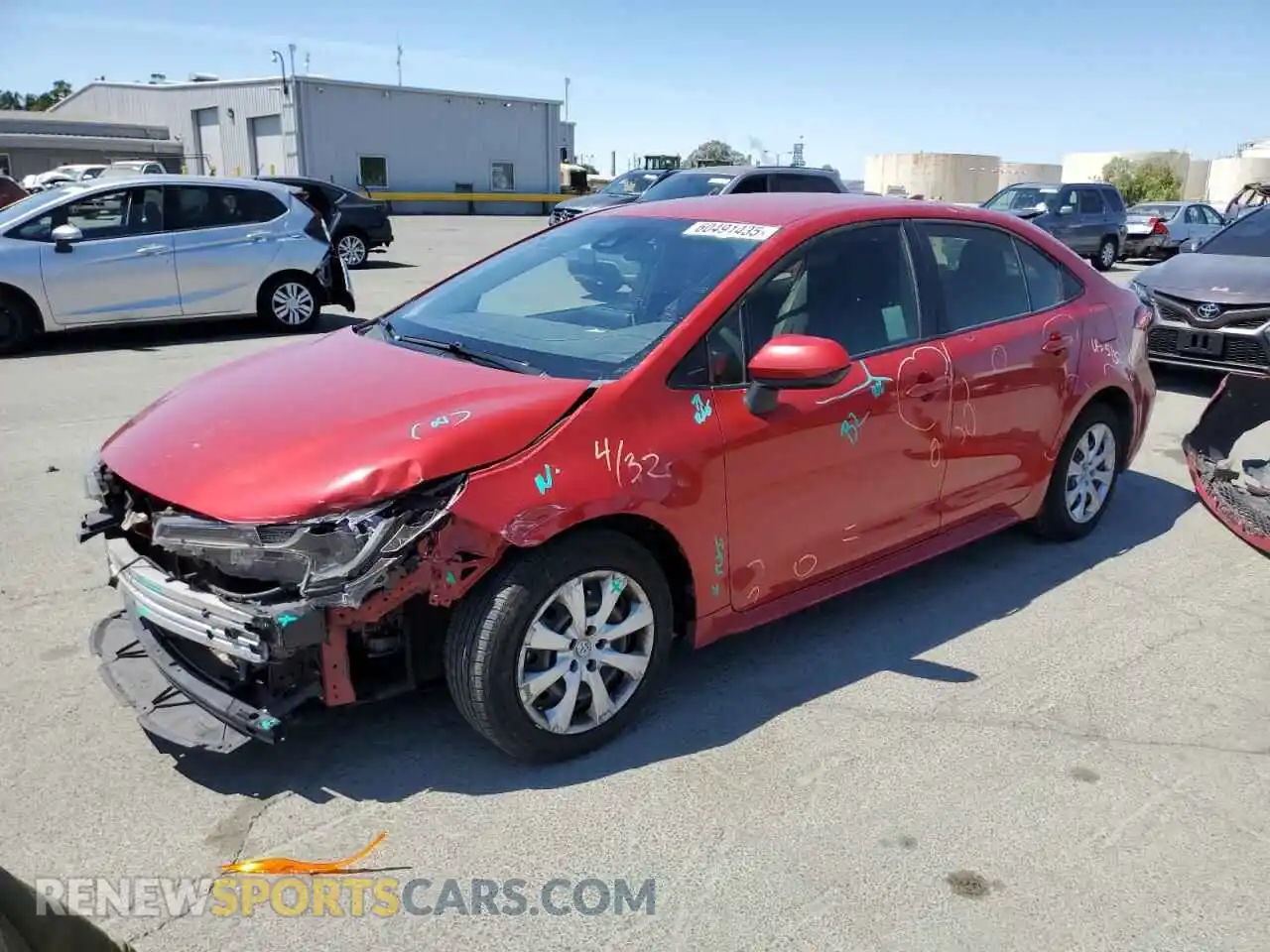 1 Photograph of a damaged car JTDEPMAE1MJ134423 TOYOTA COROLLA 2021
