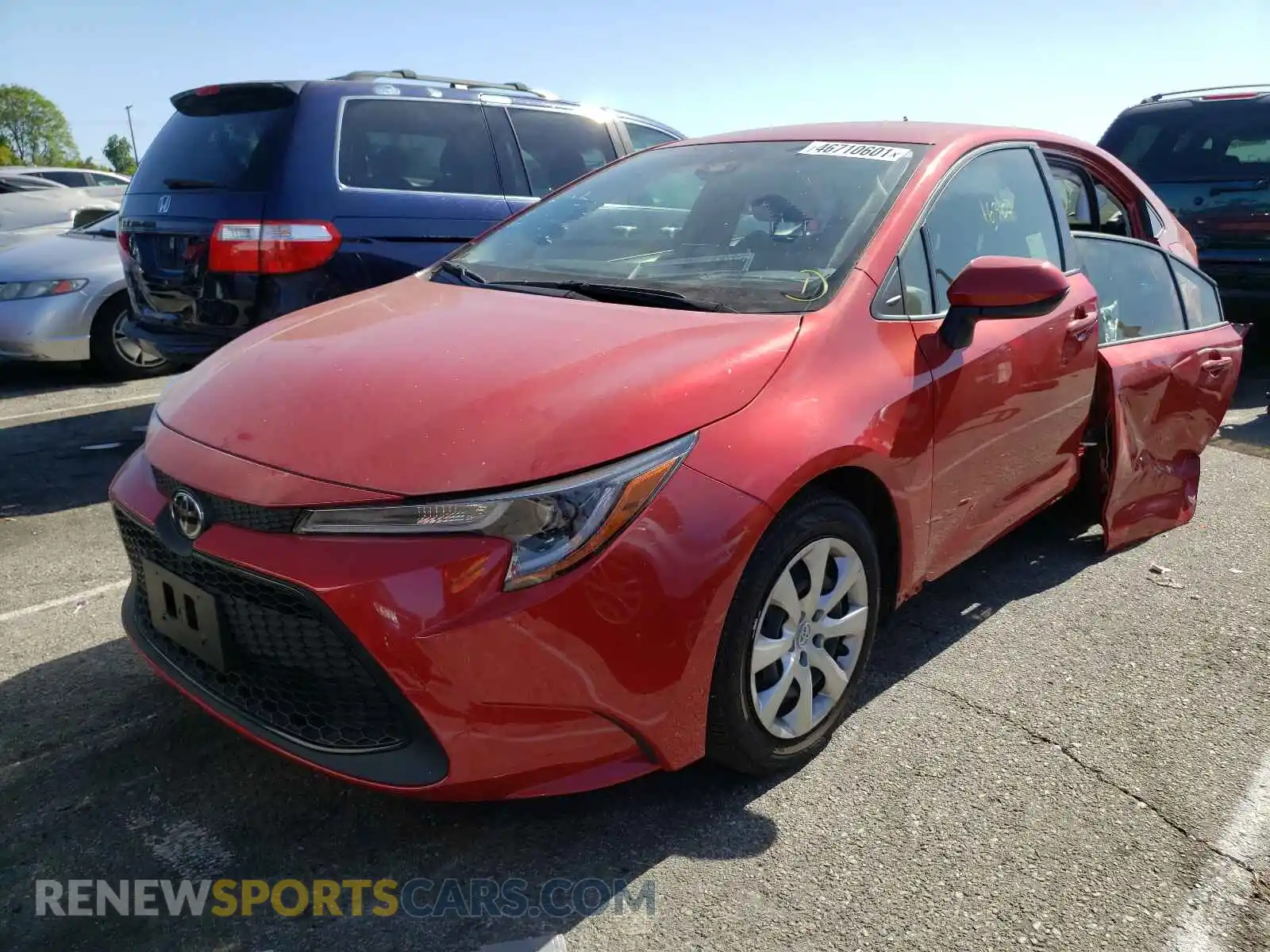 2 fotografías del automóvil dañado JTDEPMAE1MJ136088 TOYOTA COROLLA 2021