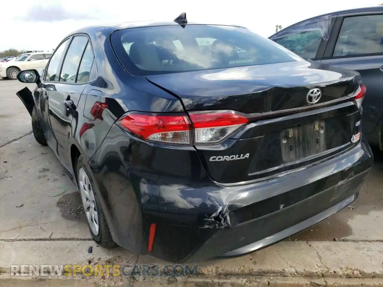 3 Photograph of a damaged car JTDEPMAE2MJ176972 TOYOTA COROLLA 2021