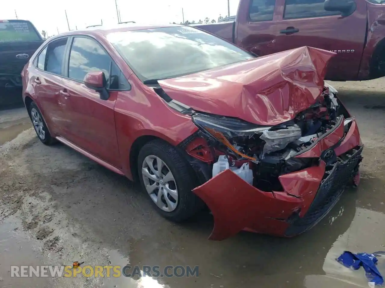 1 Photograph of a damaged car JTDEPMAE4MJ135663 TOYOTA COROLLA 2021