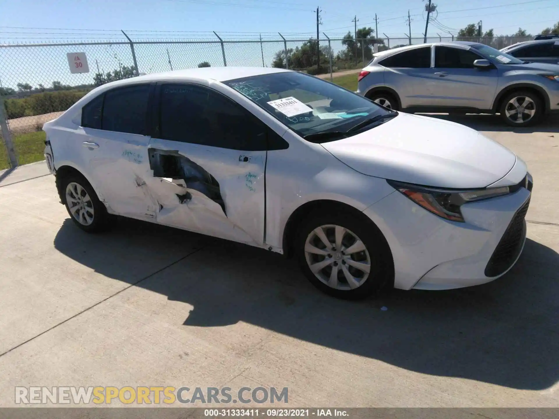 1 Photograph of a damaged car JTDEPMAE4MJ160854 TOYOTA COROLLA 2021