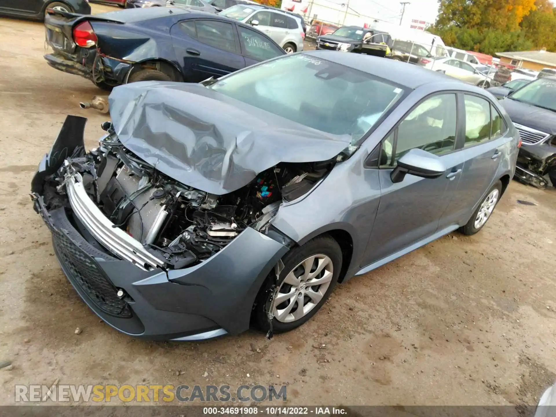 2 fotografías del automóvil dañado JTDEPMAE4MJ183180 TOYOTA COROLLA 2021