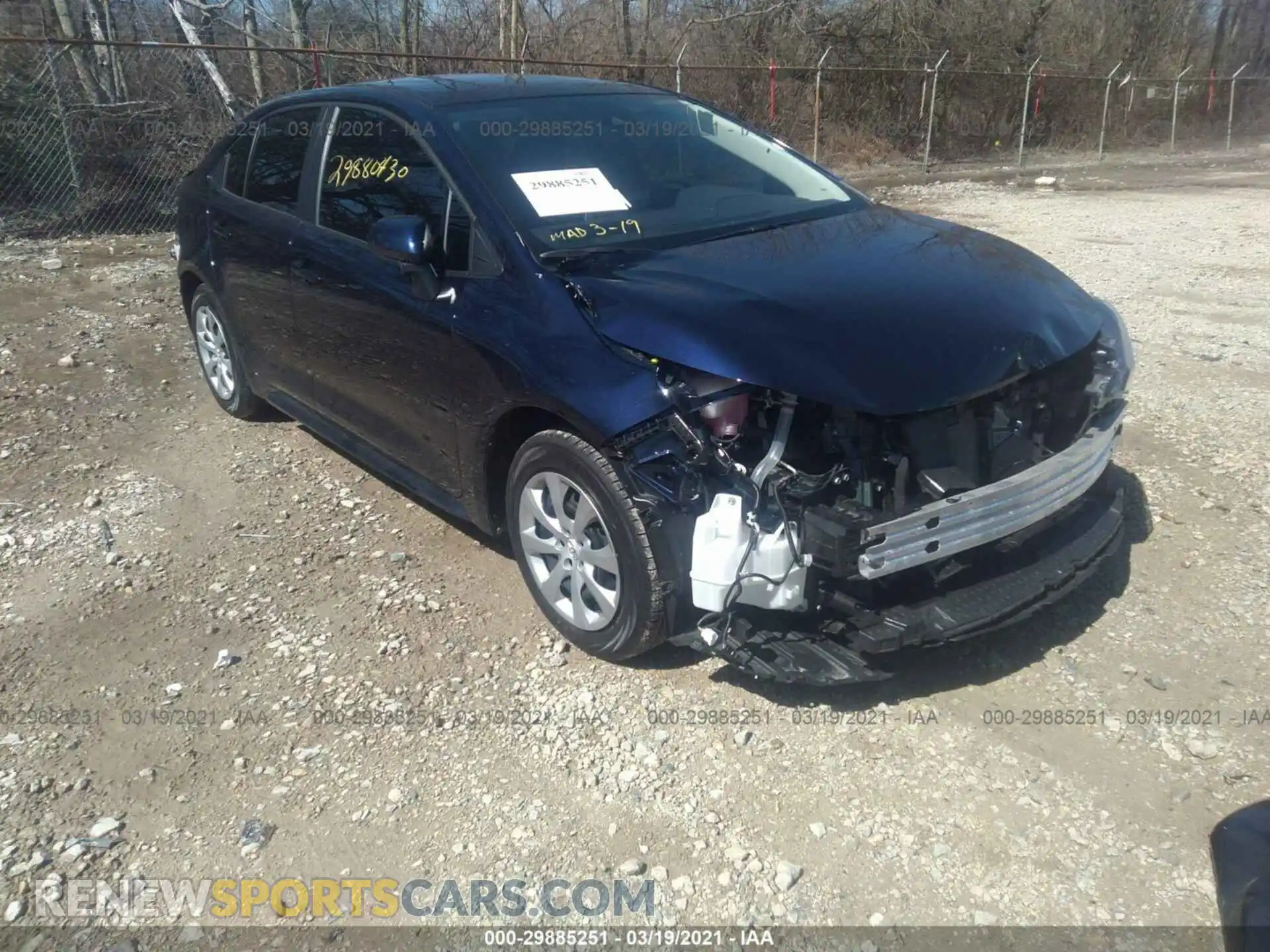 1 Photograph of a damaged car JTDEPMAE6MJ137799 TOYOTA COROLLA 2021