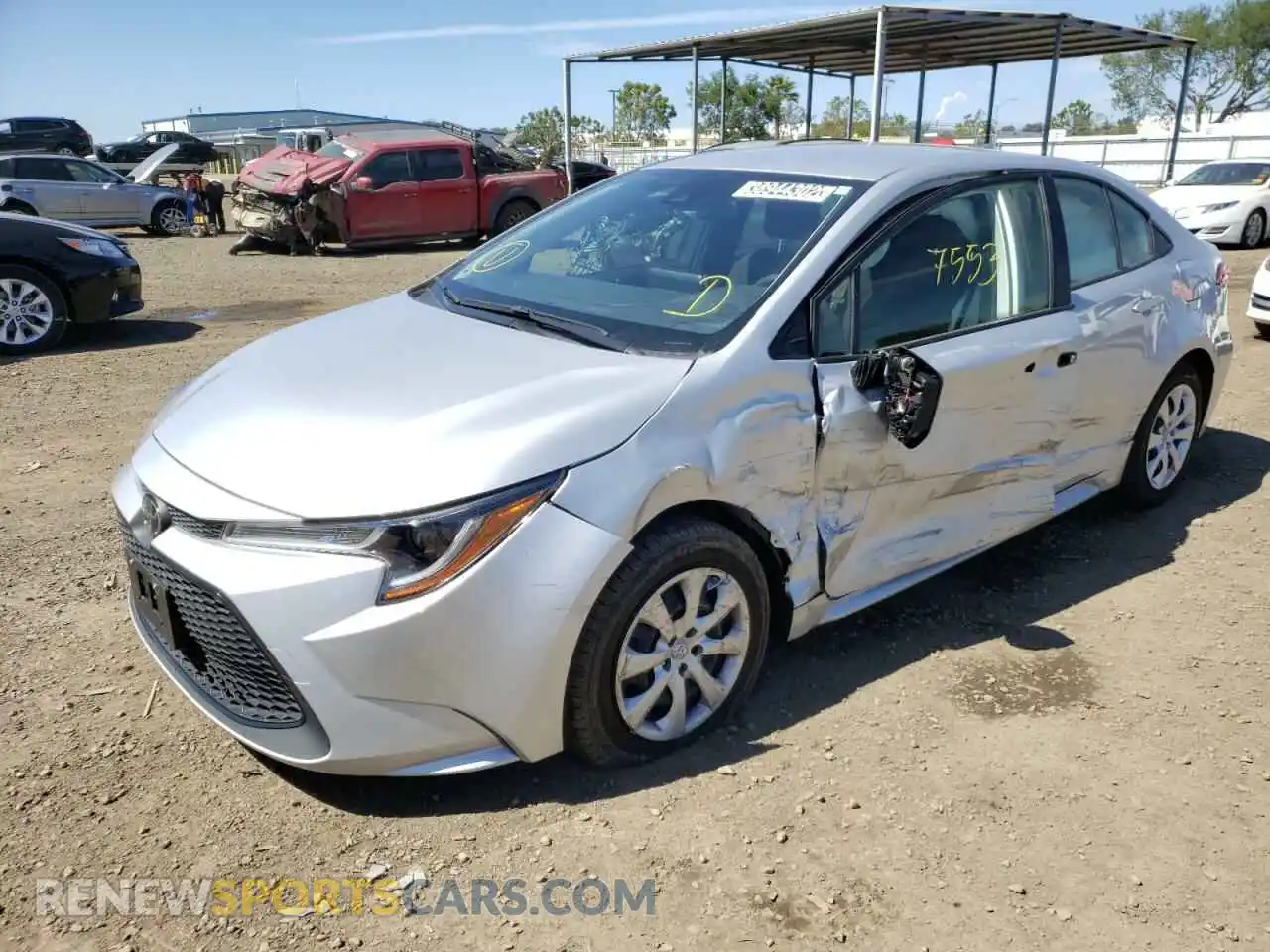 2 fotografías del automóvil dañado JTDEPMAE6MJ177512 TOYOTA COROLLA 2021