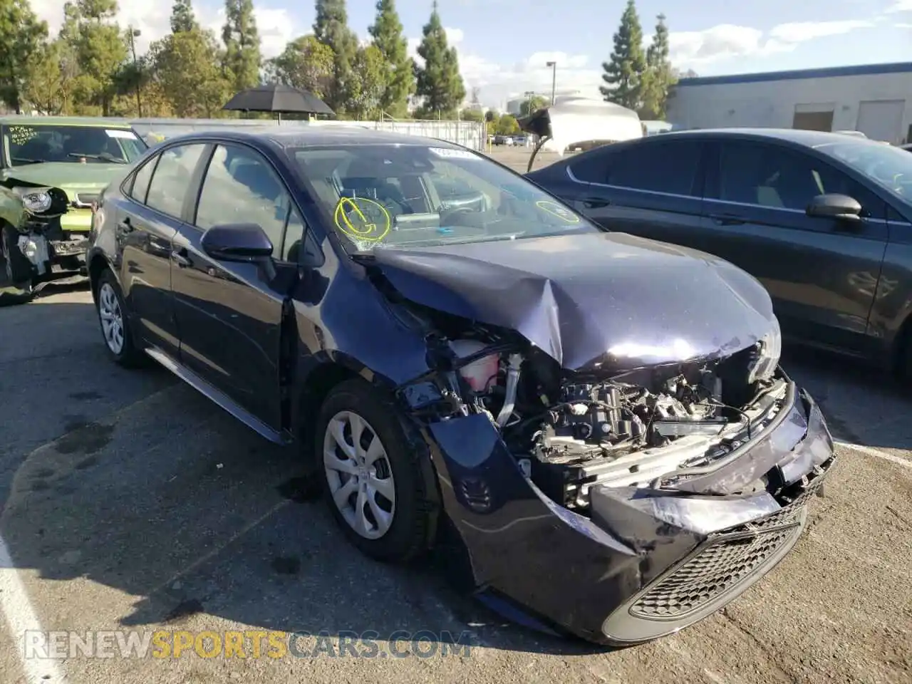 1 Photograph of a damaged car JTDEPMAE8MJ146861 TOYOTA COROLLA 2021