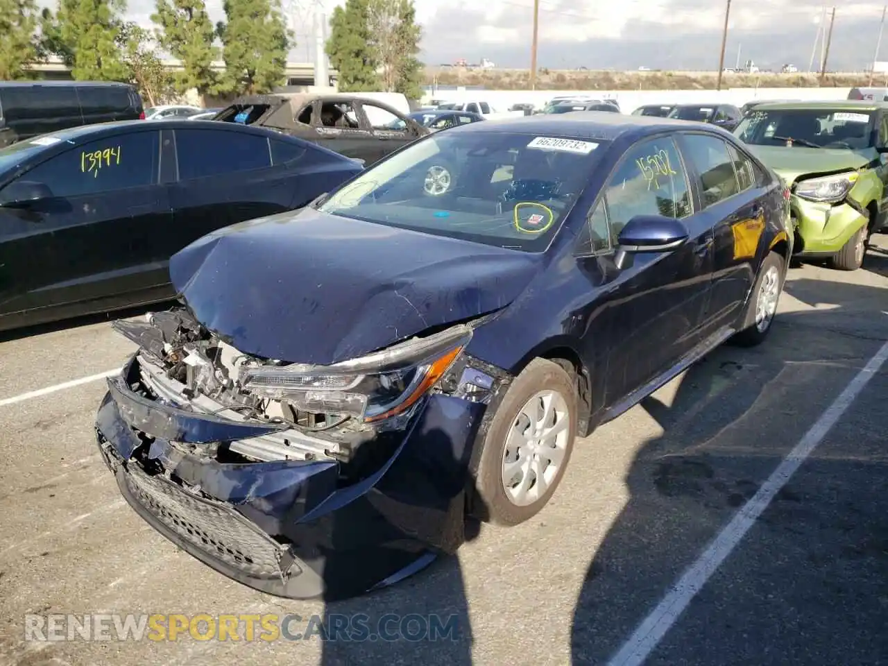 2 Photograph of a damaged car JTDEPMAE8MJ146861 TOYOTA COROLLA 2021