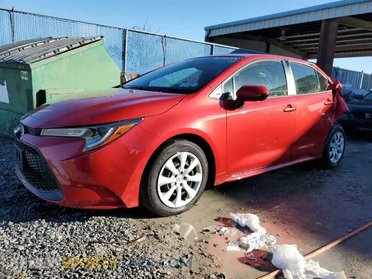 1 Photograph of a damaged car JTDEPMAE8MJ154863 TOYOTA COROLLA 2021