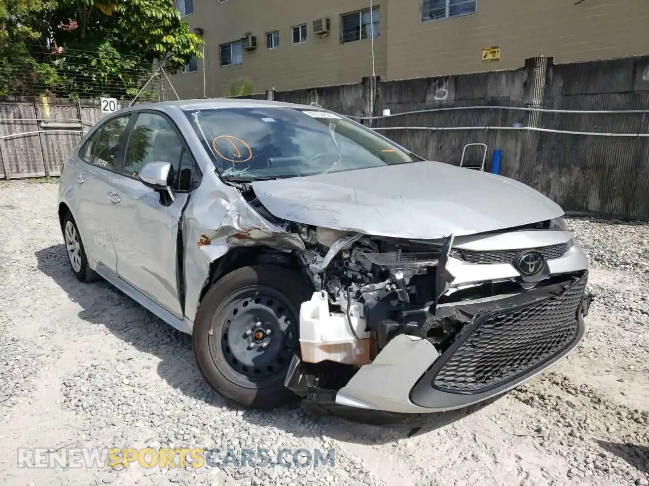 1 Photograph of a damaged car JTDEPMAE9MJ121581 TOYOTA COROLLA 2021