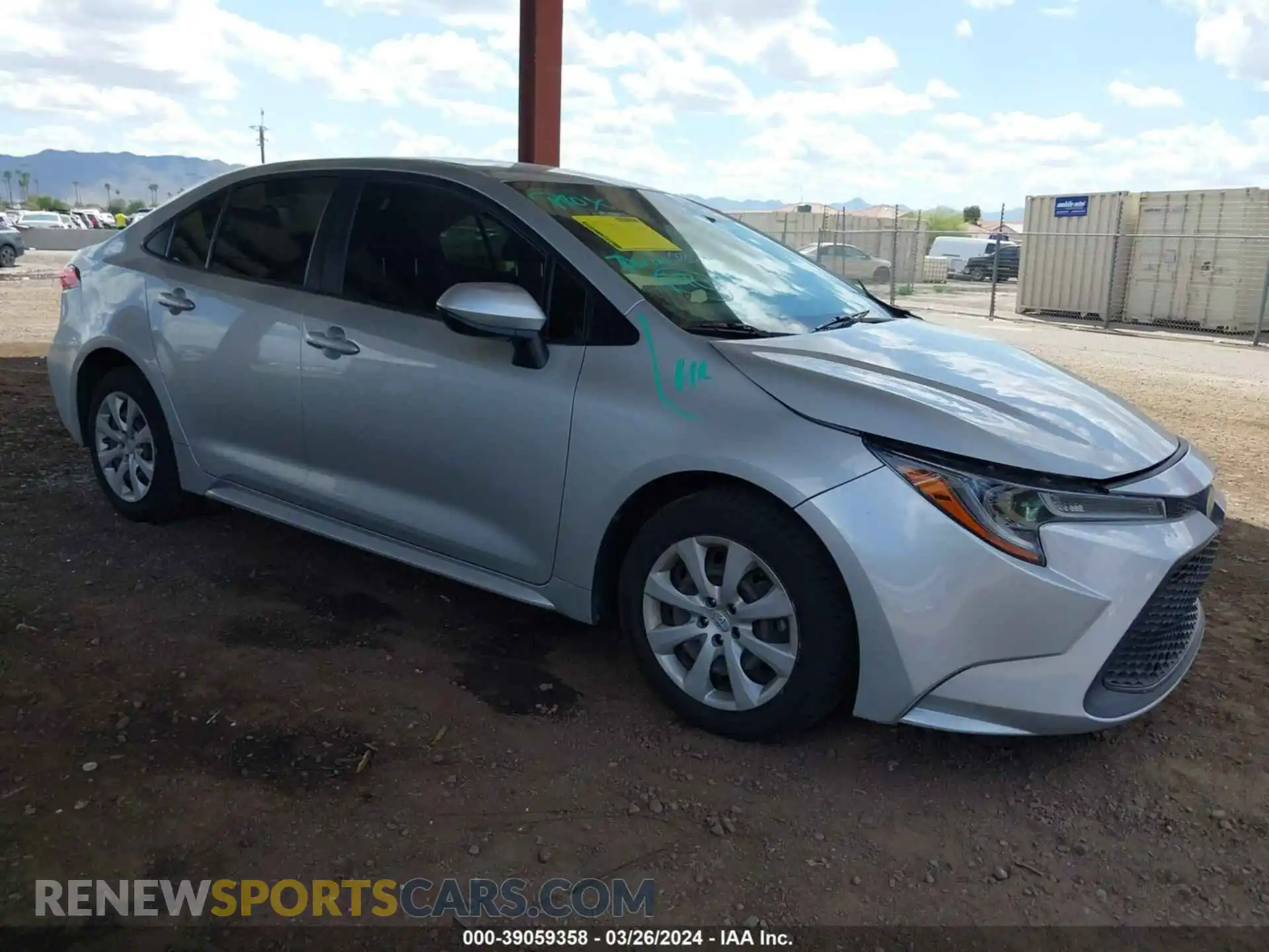1 Photograph of a damaged car JTDEPMAE9MJ159599 TOYOTA COROLLA 2021