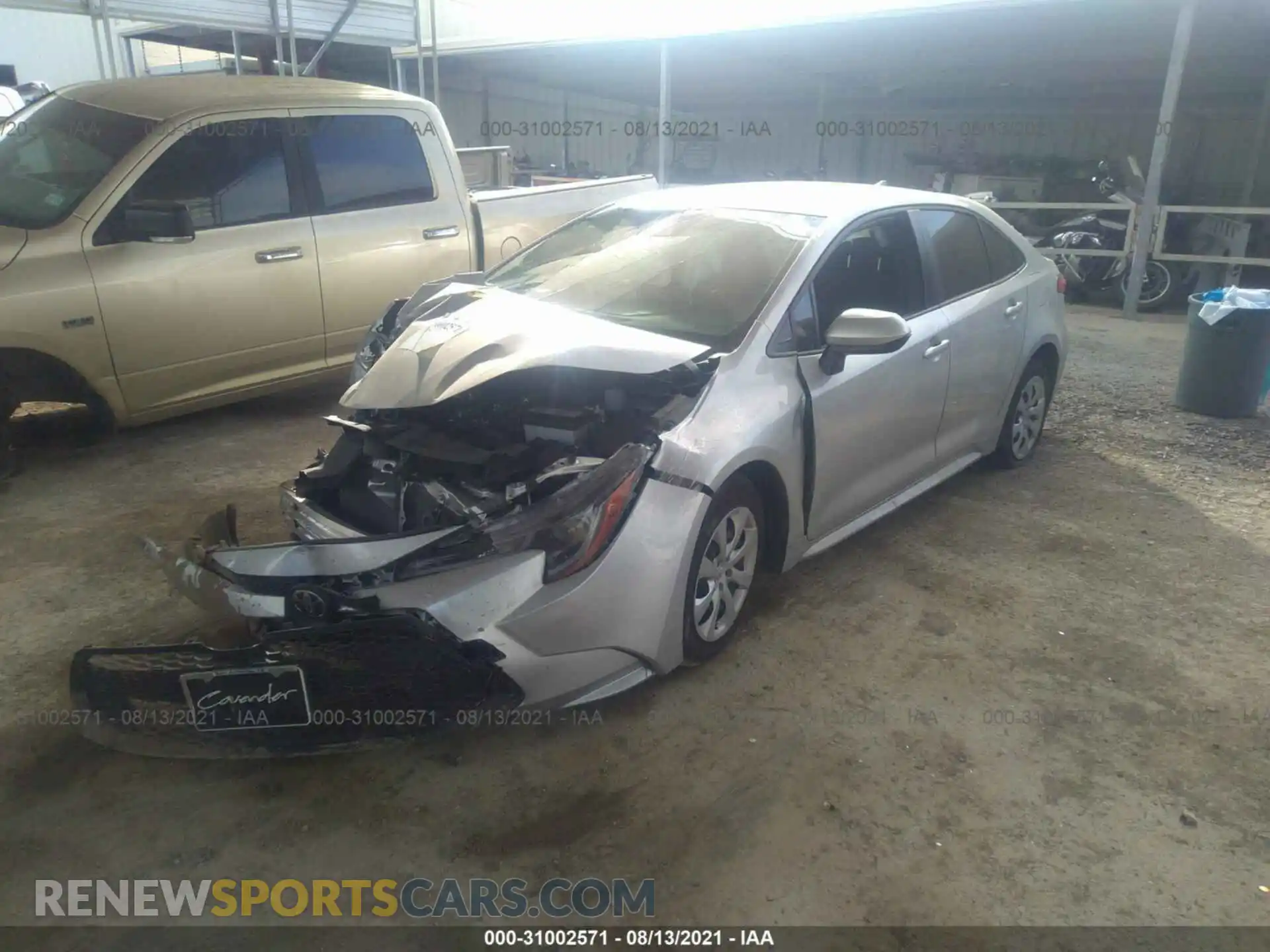 2 Photograph of a damaged car JTDEPMAE9MJ184874 TOYOTA COROLLA 2021