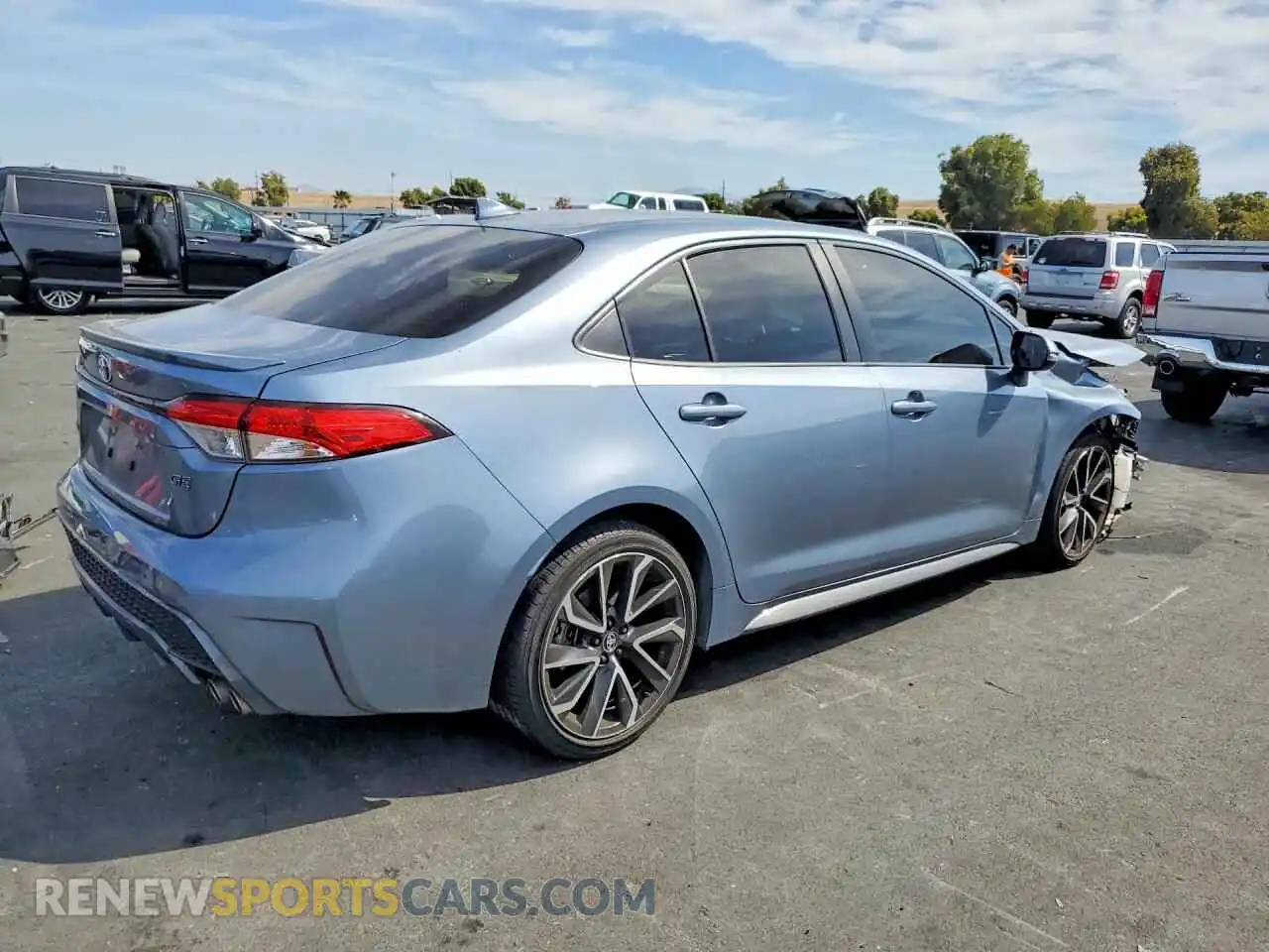 3 fotografías del automóvil dañado JTDS4MCEXMJ079317 TOYOTA COROLLA 2021
