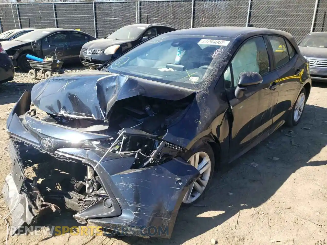2 fotografías del automóvil dañado JTND4MBE5M3119510 TOYOTA COROLLA 2021