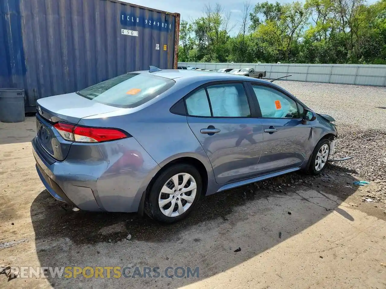 3 fotografías del automóvil dañado 5YFEPMAE8NP307447 TOYOTA COROLLA 2022