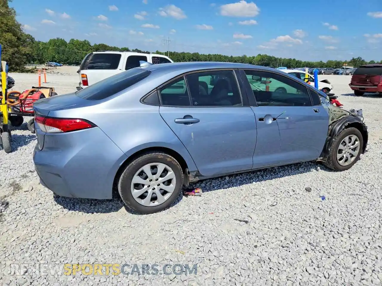 3 fotografías del automóvil dañado 5YFEPMAE8NP385663 TOYOTA COROLLA 2022