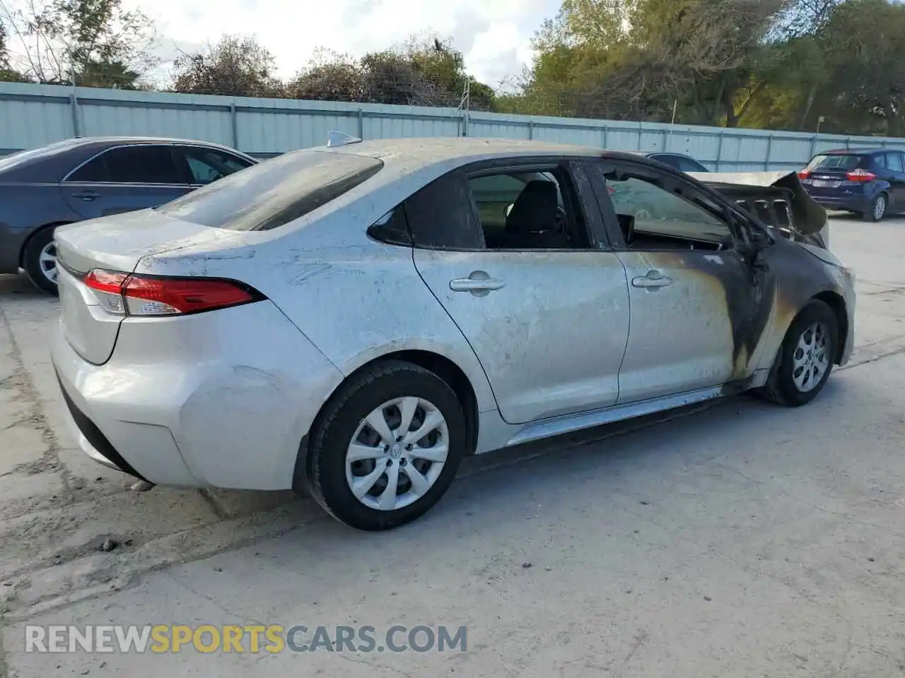 3 fotografías del automóvil dañado JTDEPMAE2NJ229252 TOYOTA COROLLA 2022