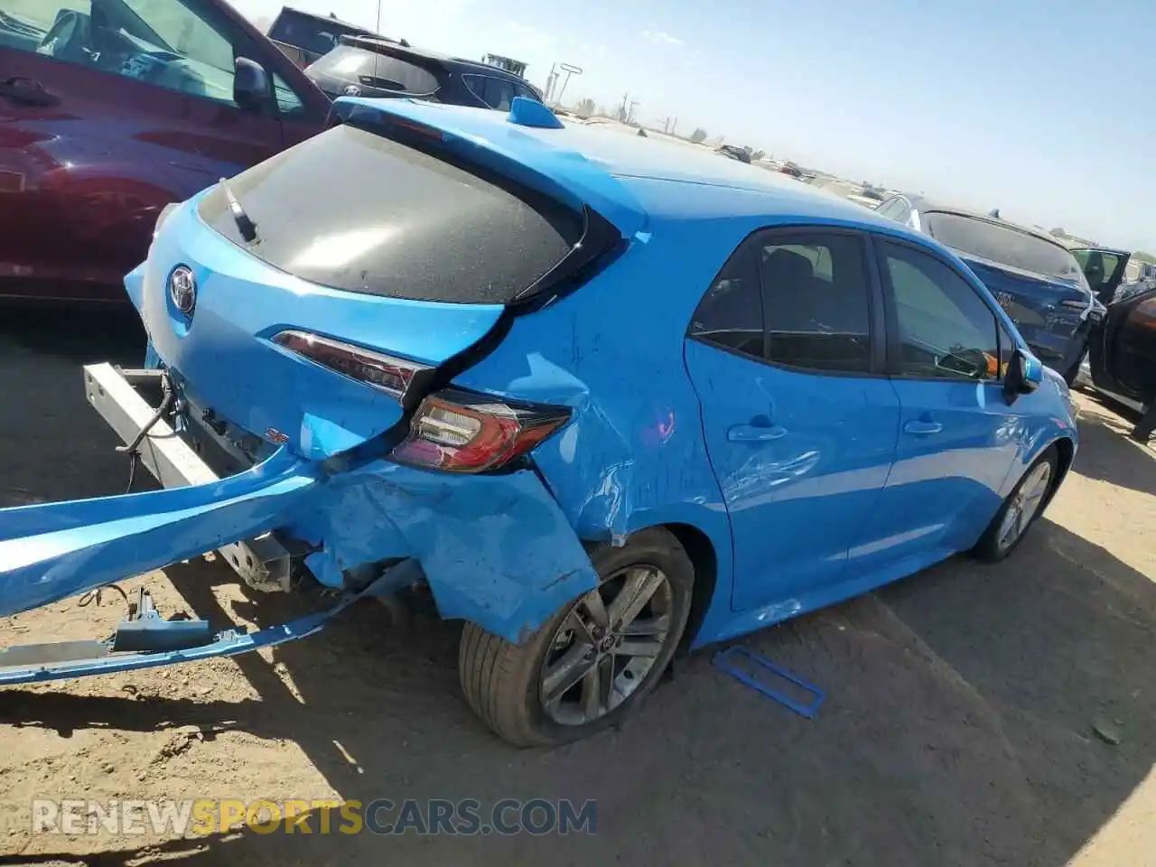 3 fotografías del automóvil dañado JTND4MBE2N3181559 TOYOTA COROLLA 2022