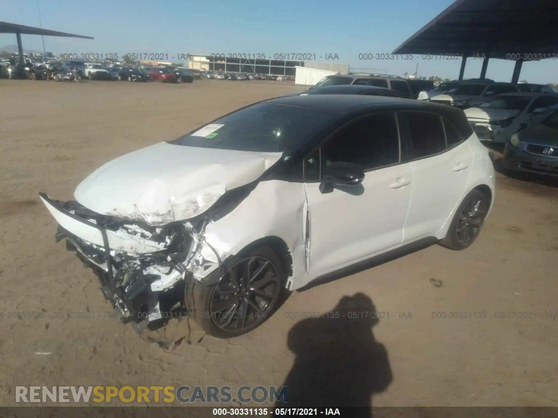 2 Photograph of a damaged car JTNC4MBE2M3121730 TOYOTA COROLLA HATCHBACK 2021