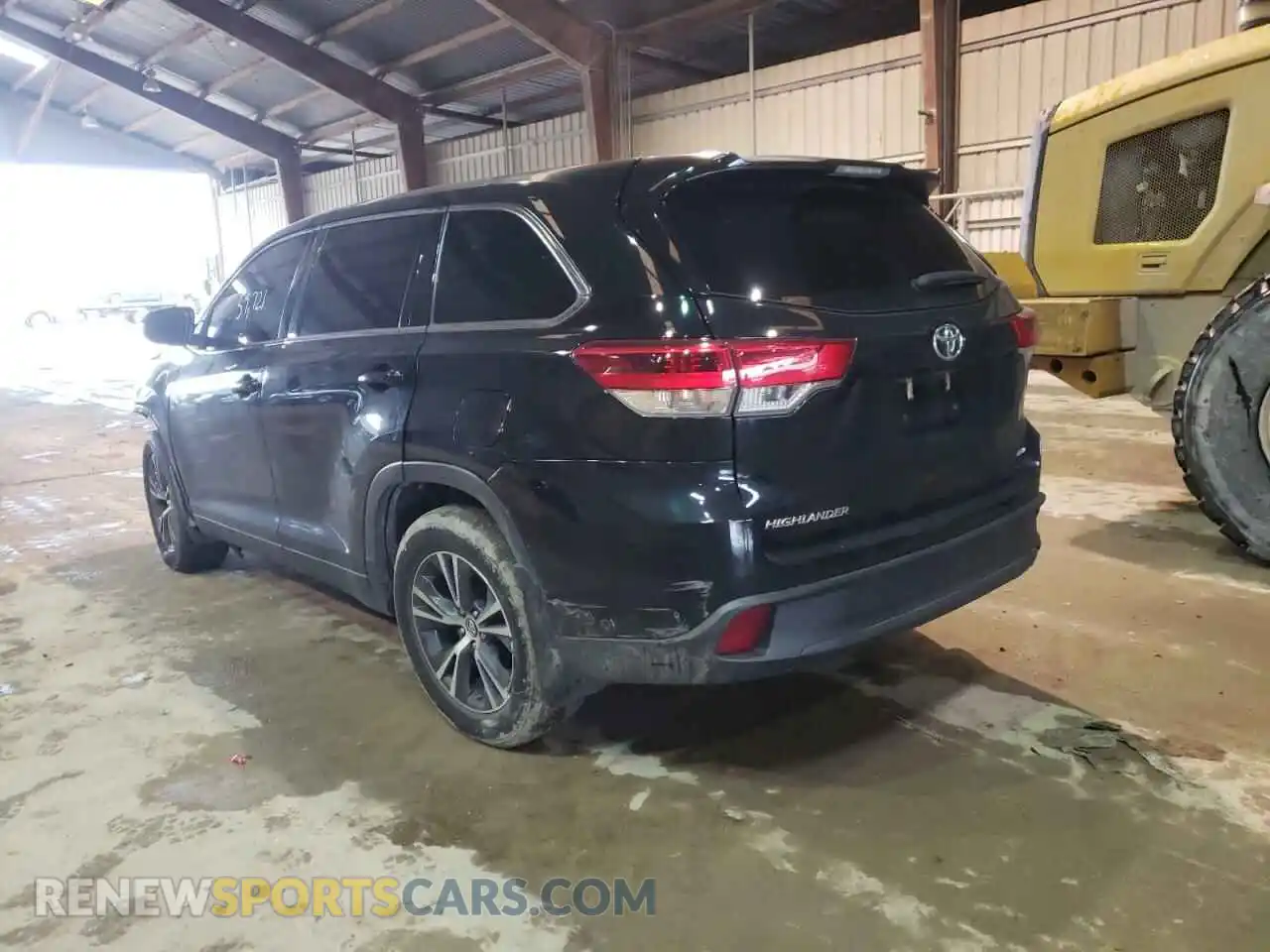 3 Photograph of a damaged car 5TDBZRFH0KS980149 TOYOTA HIGHLANDER 2019