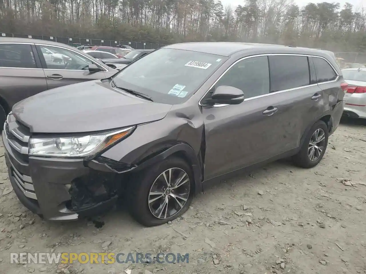 1 Photograph of a damaged car 5TDBZRFH8KS997510 TOYOTA HIGHLANDER 2019