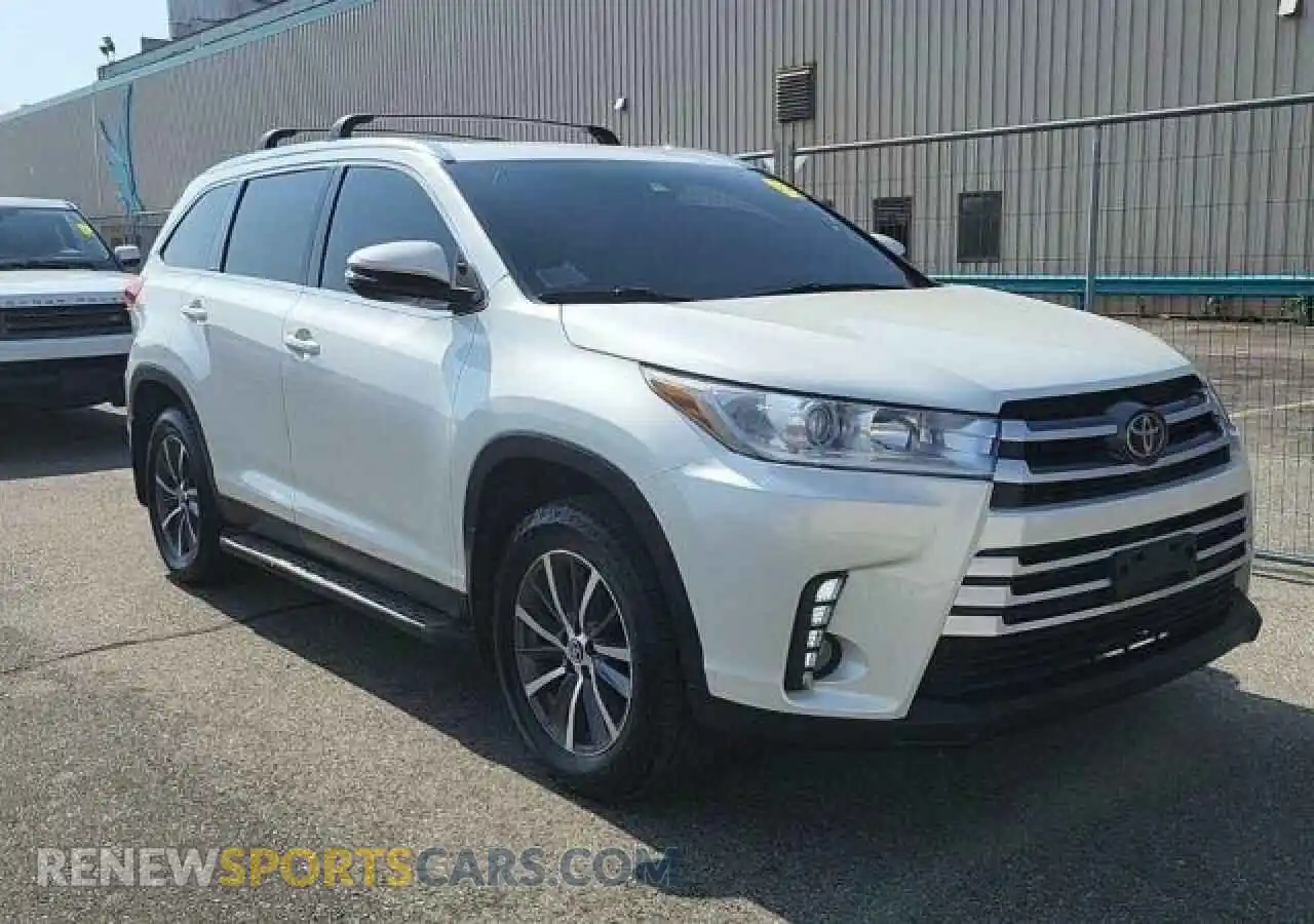 1 Photograph of a damaged car 5TDJZRFH0KS597808 TOYOTA HIGHLANDER 2019