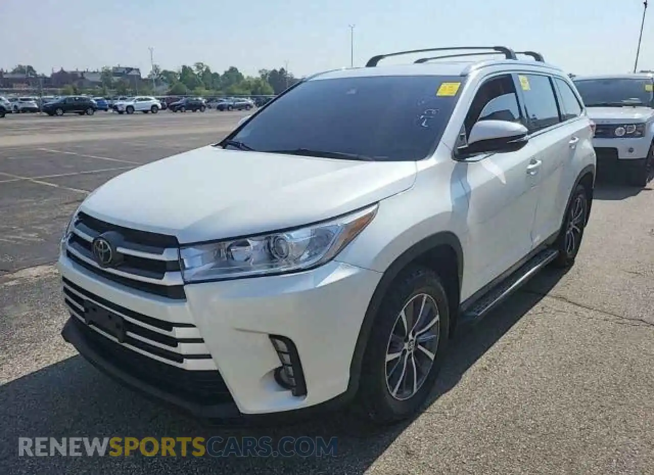 2 Photograph of a damaged car 5TDJZRFH0KS597808 TOYOTA HIGHLANDER 2019