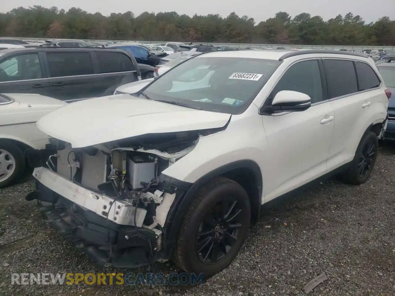2 fotografías del automóvil dañado 5TDJZRFH2KS627892 TOYOTA HIGHLANDER 2019