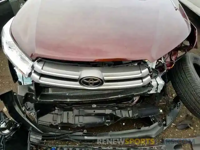 7 Photograph of a damaged car 5TDKZRFH3KS363568 TOYOTA HIGHLANDER 2019