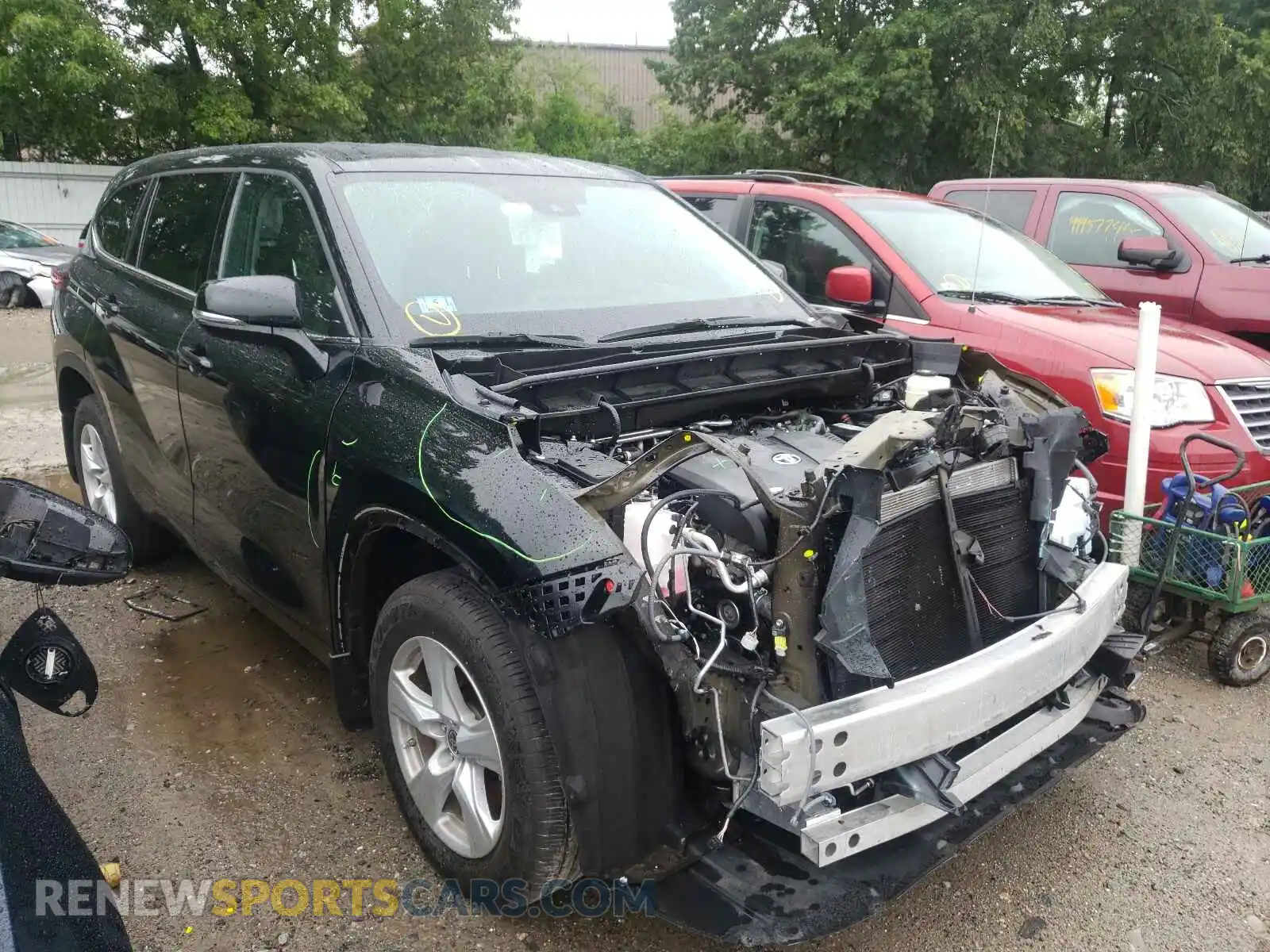 1 Photograph of a damaged car 5TDBZRBH3LS019245 TOYOTA HIGHLANDER 2020