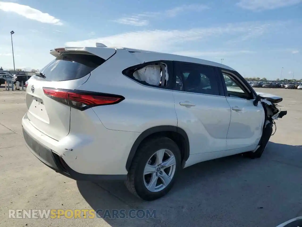 3 fotografías del automóvil dañado 5TDCZRAH0LS505372 TOYOTA HIGHLANDER 2020