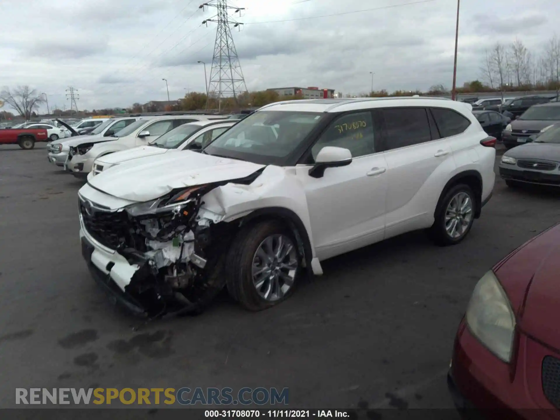 2 fotografías del automóvil dañado 5TDDZRBH3LS051525 TOYOTA HIGHLANDER 2020