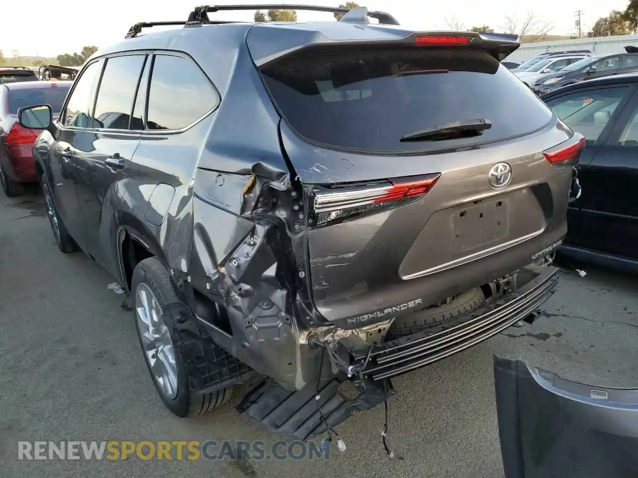 2 fotografías del automóvil dañado 5TDDZRBH6LS013657 TOYOTA HIGHLANDER 2020